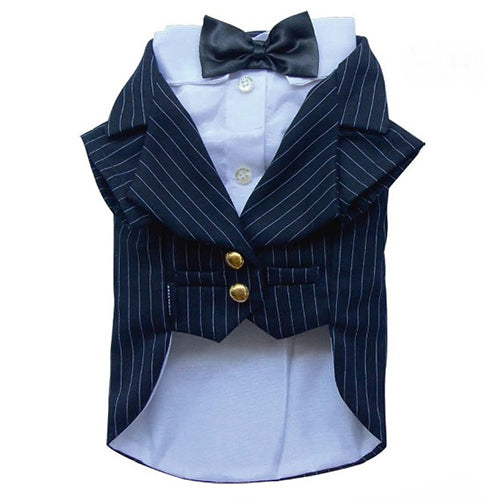 Doggy Tuxedo Pin Stripe Jacket - Front Facing