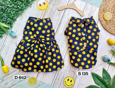 Happy Emoji Navy Doggy Dress