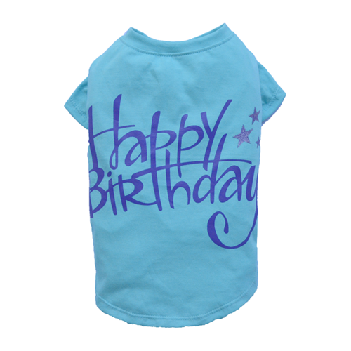 SMALL DOG - Birthday Doggy Blue T Shirt