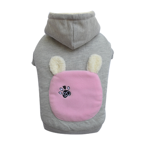 SMALL DOG - Bunny Hood Doggy Sweatshirt Grey