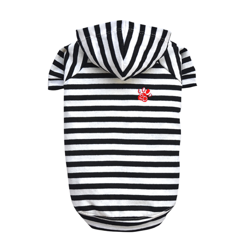 THICK DOG - Striped Dog Hoody Black