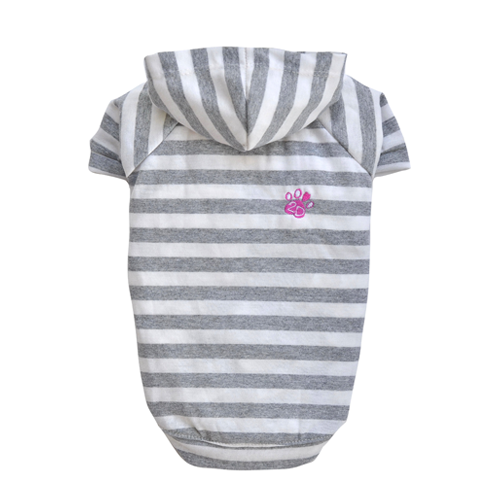 SMALL DOG - Striped Dog Hoody Grey