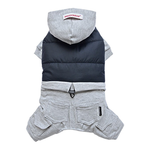 SMALL DOG - Snowboarder Doggy Onesie Grey