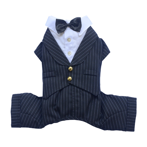 SMALL DOG - Doggy Tuxedo Pin Stripe Suit