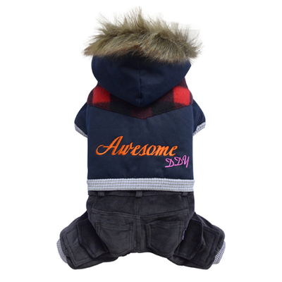 SMALL DOG - Awesome Doggy Snowboarder Onesie Navy