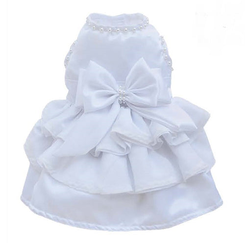 BIG DOG - Glamorous White Satin Doggy Dress