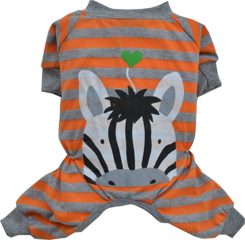 SMALL DOG - Orange Zebra Pyjamas