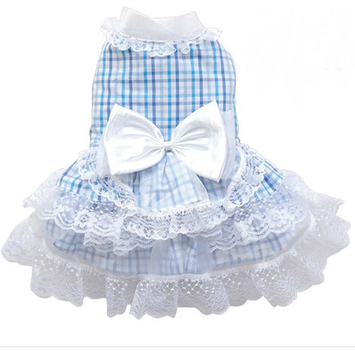 SMALL DOG - Bo-Peep Doggy Dress Blue Check