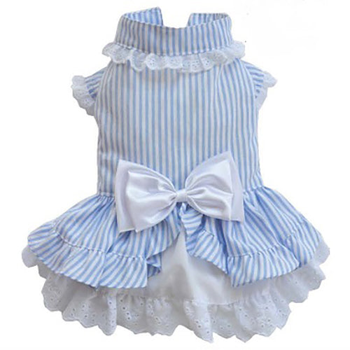 SMALL DOG - Bo-Peep Doggy Dress Blue Stripe