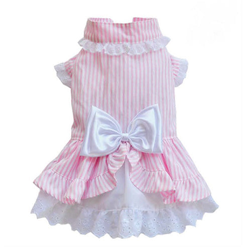 SMALL DOG - Bo-Peep Doggy Dress Pink Stripe