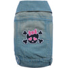 SMALL DOG - CROSSBONE Washed Out Denim Doggy Vest