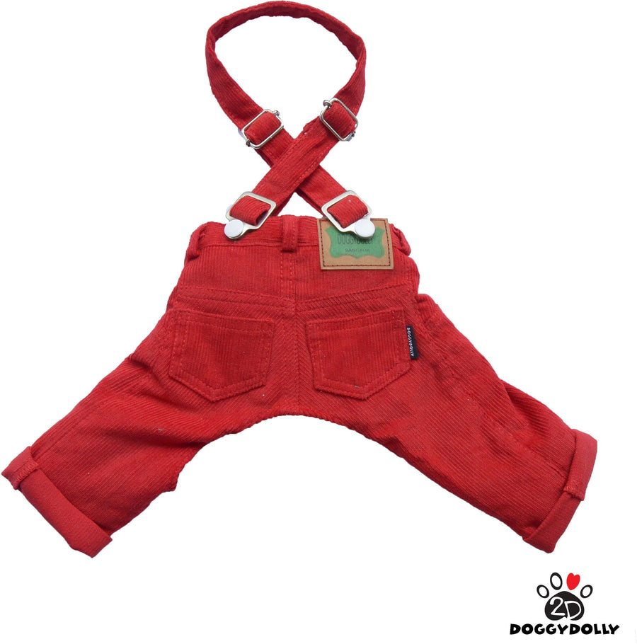 SMALL DOG - Red Jeans with Braces