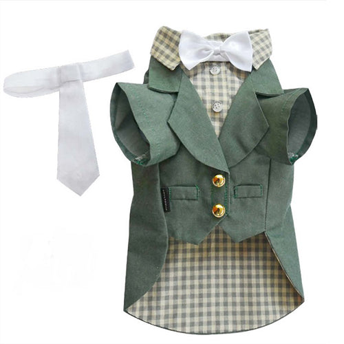 SMALL DOG - Olive Green Doggy Suit Jacket
