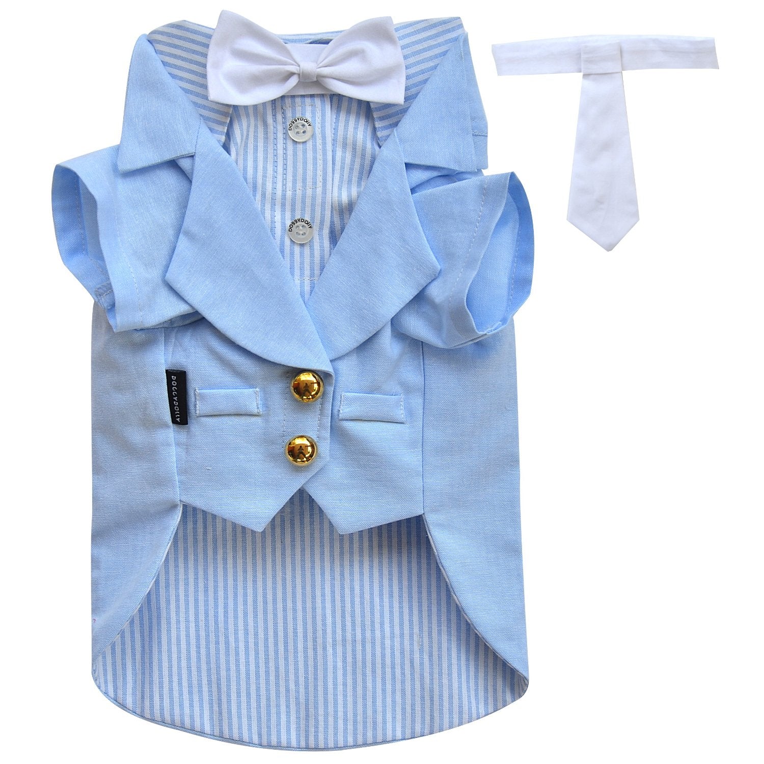 Light Blue Doggy Tuxedo Jacket - Front Facing