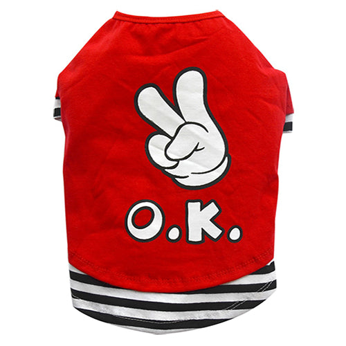 THICK DOG - OK OK OK Red Doggy T Shirt - DoggyDolly Australia & New Zealand