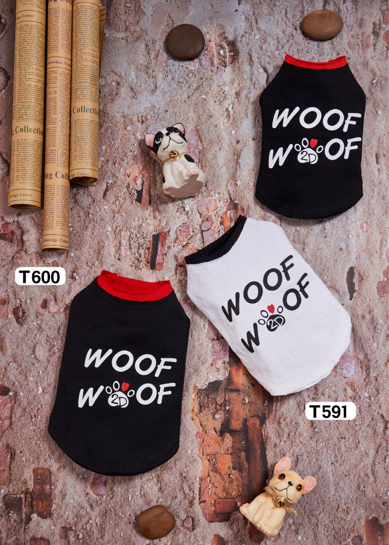 SMALL DOG - Woof Woof Black Doggy T Shirt