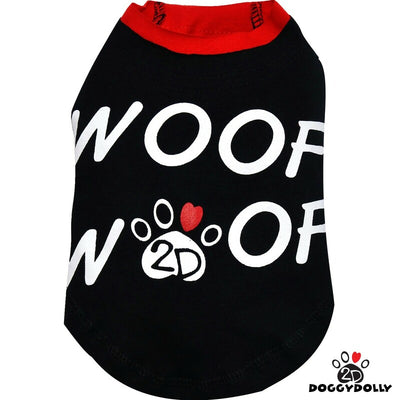 SMALL DOG - Woof Woof Black Doggy T Shirt