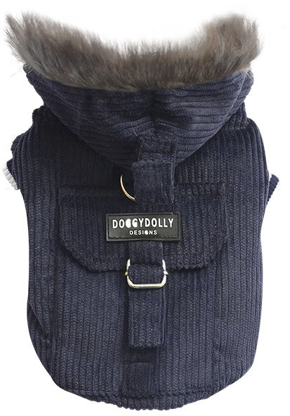 Country Corduroy Jacket Navy - SD - DoggyDolly Australia & New Zealand