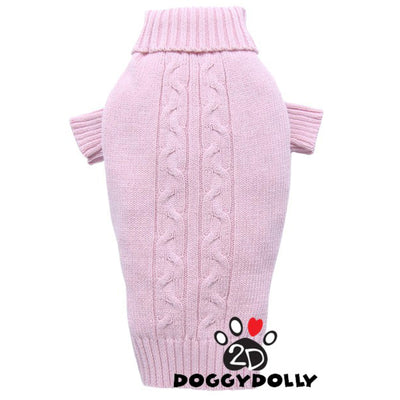 SMALL DOG - Soft Pink Polo Knit Neck Sweater