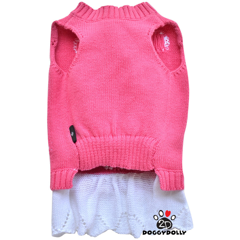 SMALL DOG - Pink Polka Doggy Sweater