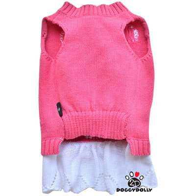 SMALL DOG - Pink Polka Doggy Sweater