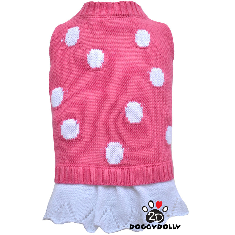 SMALL DOG - Pink Polka Doggy Sweater