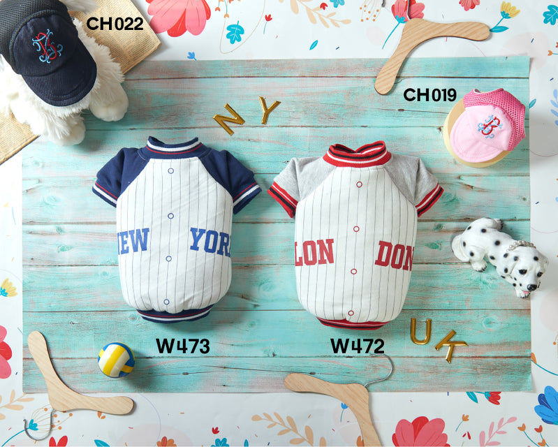 SMALL DOG - Blue Baseball Jacket