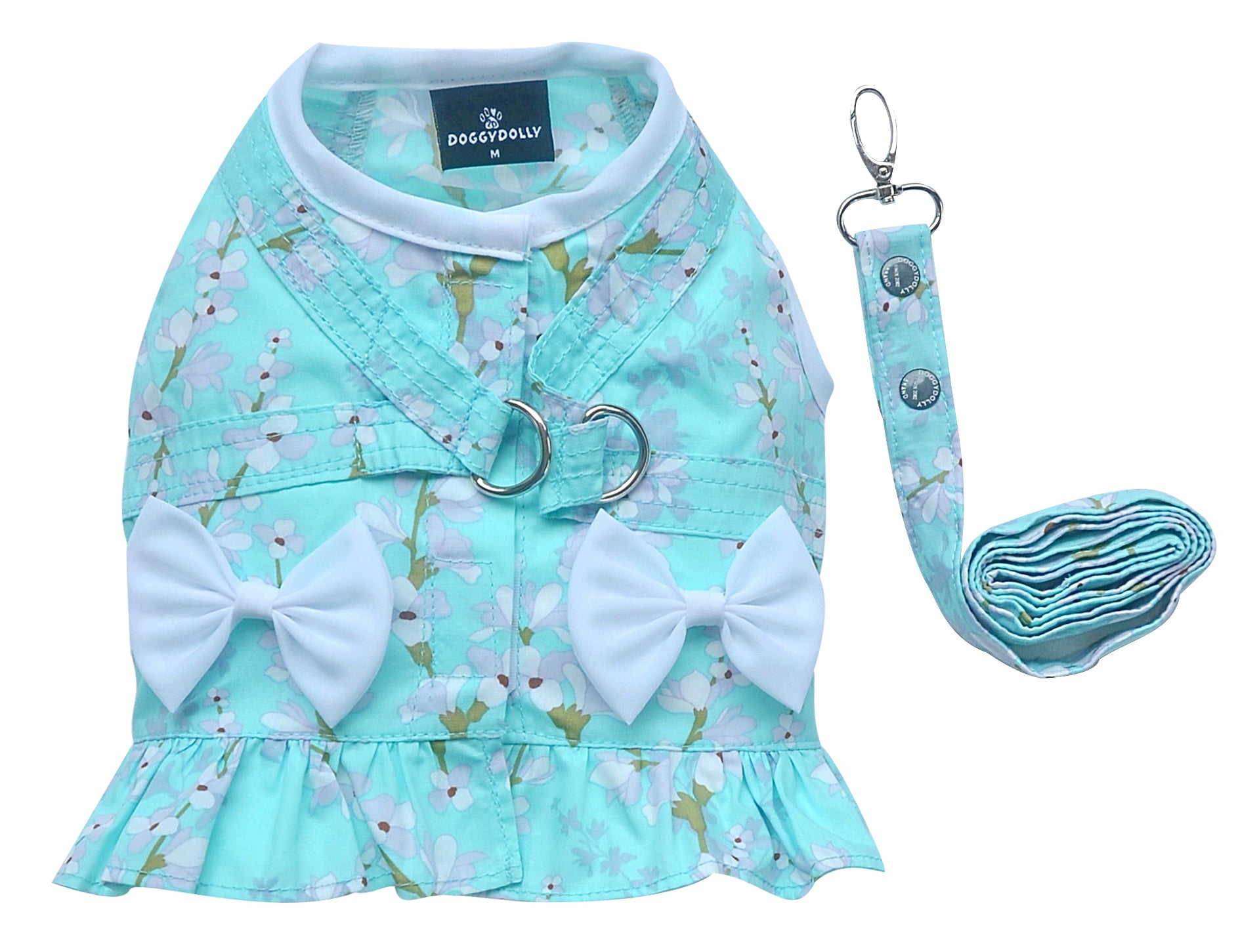 SMALL DOG - Teal Blossom Doggy Harness