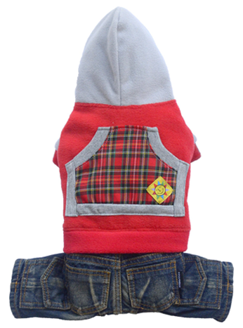 SMALL DOG - Homeboy Red Fleece Doggy Onesie