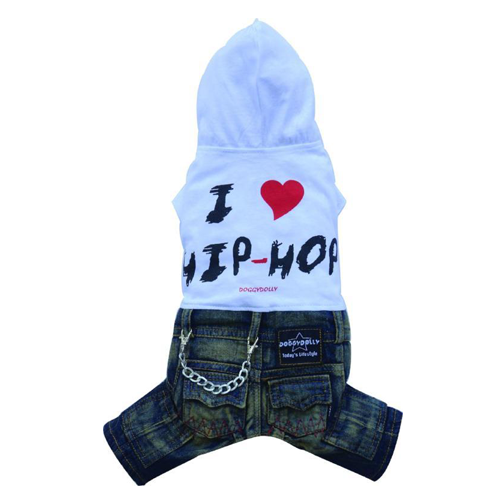 SMALL DOG - Hip Hop White Doggy Jeans