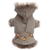 SMALL DOG - Lux Taupe Houndstooth Doggy Coat